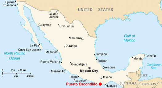 Puerto Escondido, Mexico map