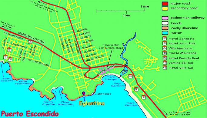 Puerto Escondido city map
